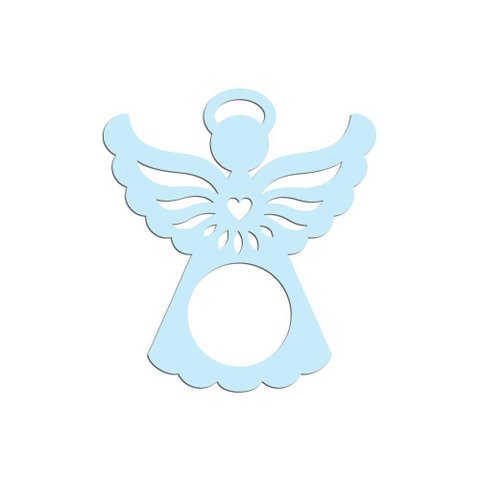 Porta Guardanapo Anjinho Kit com 4 Peças 7cmx8cm - Cria Arte Laser Azul Claro