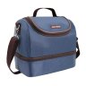 Bolsa Térmica + Marmita + Copo Lancheira Fitness Viagem Kit - Azul Escuro - 2