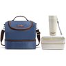 Bolsa Térmica + Marmita + Copo Lancheira Fitness Viagem Kit - Azul Escuro - 1
