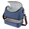 Bolsa Térmica + Marmita + Copo Lancheira Fitness Viagem Kit - Azul Escuro - 3