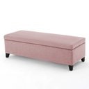 Ver imagem 1 de Recamier Bau Julia 1,20m Suede Rosa Bebe - Inova Decor Inova Decorações