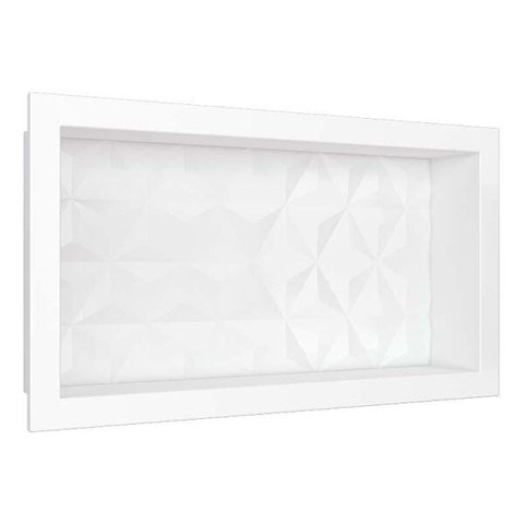 Nicho Para Banheiro 60x30 Mármore Sintético Cozimax Branco Textura