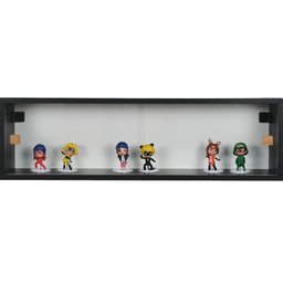 Nicho 80x23x18 Preto C/ Portas de Acrílico Puxador Natural - 1
