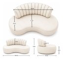 Ver imagem 7 de Sofá Orgânico Curvo Luxo Mavie 160cm Sala Bouclê Cappuccino