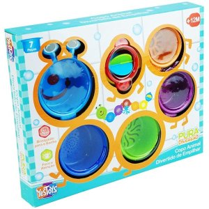 Brinquedo para banho bebê Copo Animal Divertido de Empilhar