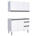 Ver imagem 1 de Cozinha Completa Gabinete e Armário Aéreo Gaia 120 Cozimax Branco