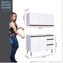 Ver imagem 3 de Cozinha Completa Gabinete e Armário Aéreo Gaia 120 Cozimax Branco