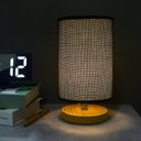 Ver imagem 2 de Abajur Luminária de Mesa Base de Madeira Redondo:preto