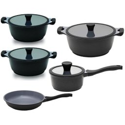 Jogo 5 Panelas Pretas Ecolumi Premium Revestimento Ceramico - 1