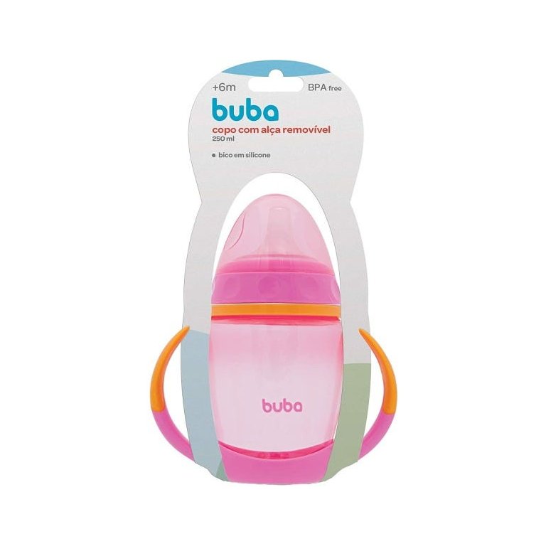 Copo Com Alça Removível Rosa copo de treinamento Buba