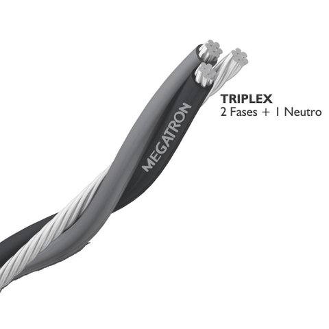 Cabo Multiplex Triplex 25 Mm 1kv Preto Cinza Nu Megatron
