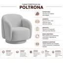 Ver imagem 3 de Kit 2 Poltronas Decorativa Avany Giratória Bouclé Cinza Claro - Nexta Casa