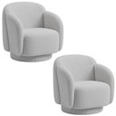 Ver imagem 1 de Kit 2 Poltronas Decorativa Avany Giratória Bouclé Cinza Claro - Nexta Casa