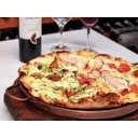 Ver imagem 4 de Forma de Pedra Sabão para pizza 32 cm alças de cobre curada