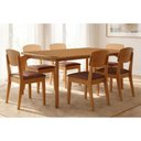 Ver imagem 1 de Conjunto: Mesa de Cozinha Londrina Tampo Curvo 180cm+6 Cadeiras Havana Naturale - Suede Marrom -