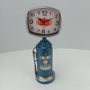 Ver imagem 2 de Relógio Decorativo de Metal Azul 36x15x10cm Parede Mesa Decoração Sala Cozinha