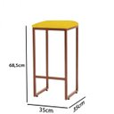 Ver imagem 3 de Kit 02 Banqueta Alta Lua Industrial Cozinha Bar Balcão Bistrô Ferro Bronze Corino Amarelo -