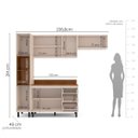Ver imagem 6 de Cozinha Koya 4 Peças 236,8x214cm Armários Aéreos Paneleiro Balcão com Tampo Creme 250042