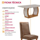 Ver imagem 7 de Mesa de Jantar Milena 180cm Tampo MDF Vidro Canto Copo com 6 Cadeiras Carolina