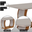 Ver imagem 6 de Mesa de Jantar Milena 180cm Tampo MDF Vidro Canto Copo com 6 Cadeiras Carolina