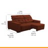Sofá Impermeável Retrátil de Fábrica Compact 210 Cm Reclinável Espuma D26 Suede Cobre - SóSofá - 2