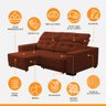 Sofá Impermeável Retrátil de Fábrica Compact 210 Cm Reclinável Espuma D26 Suede Cobre - SóSofá - 3