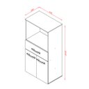 Ver mais imagens de Armário Multiuso Luni 2 Portas 1 Gaveta Cozinha MB1 Cor Branco