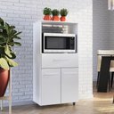Ver imagem 1 de Armário Multiuso Luni 2 Portas 1 Gaveta Cozinha MB1 Cor Branco