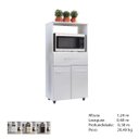 Ver imagem 4 de Armário Multiuso Luni 2 Portas 1 Gaveta Cozinha MB1 Cor Branco