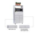 Ver imagem 3 de Armário Multiuso Luni 2 Portas 1 Gaveta Cozinha MB1 Cor Branco