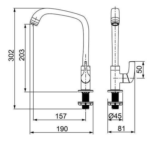 Torneira Cozinha Mesa Bancada Lorenzetti 1/4 De Volta 1167 F - Branco - 2