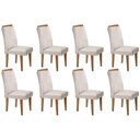 Ver imagem 1 de Kit 8 Cadeiras Sala Jantar Athenas 8 Un Imbuia-capuccino/suede Creme - Rufato