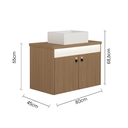 Ver imagem 3 de Gabinete Suspenso para Banheiro Tech Led 2p 80 Cm