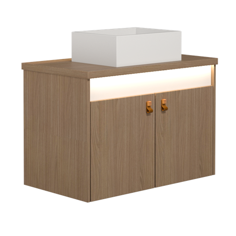 Gabinete Suspenso para Banheiro Tech Led 2p 80 Cm