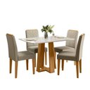 Ver imagem 2 de Conjunto Sala de Jantar Mesa 120cm Tampo Vidro/MDF Rubi com 4 Cadeiras Amanda