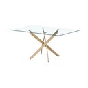 Ver imagem 2 de Mesa de Jantar Lara Base Aço Carbono Tampo 160cm Vidro 10mm Design Moderno Sala de Jantar - Bronze