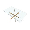 Ver imagem 3 de Mesa de Jantar Lara Base Aço Carbono Tampo 160cm Vidro 10mm Design Moderno Sala de Jantar - Bronze