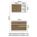 Ver imagem 4 de Armário de Cozinha Compacta 120cm Branco/Rustic Glamy Madesa 08
