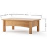 Mesa de Centro para Sala de Estar 100% Madeira Maciça Bella Carvalho Fosco - 5