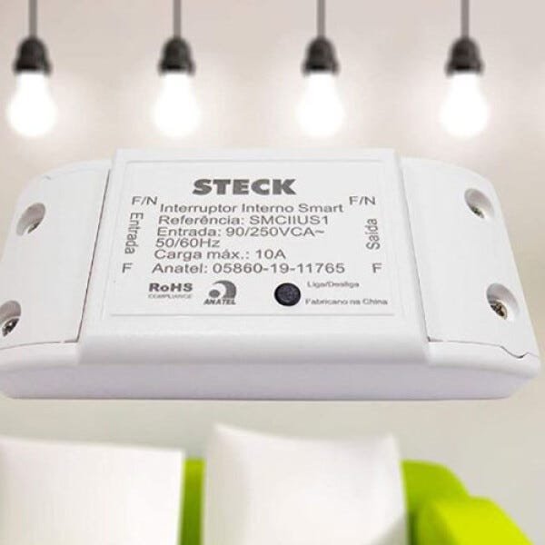 Módulo De Interruptor Interno Smarteck Compatível Com Alexa - Steck - 2