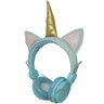 Fone Ouvido Headphone com Fio Estéreo Unicórnio Glitter Orelha Gato Gatinho Infantil P2 Ylfs-U1 - Az - 7