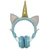 Fone Ouvido Headphone com Fio Estéreo Unicórnio Glitter Orelha Gato Gatinho Infantil P2 Ylfs-U1 - Az - 5
