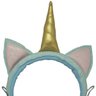 Fone Ouvido Headphone com Fio Estéreo Unicórnio Glitter Orelha Gato Gatinho Infantil P2 Ylfs-U1 - Az - 4