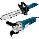 Ver imagem 2 de Motoserra Eletroserra 11,5" Esmerilhadeira Angular Lixadeira 4" 1100w 220v Importway Iwmts-002
