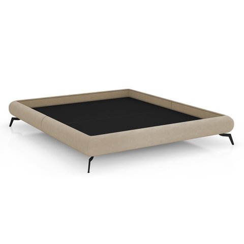 Cama Casal Japonesa 156cm Pés Alumínio Haru Bouclé Suave Off White - Sallar Home
