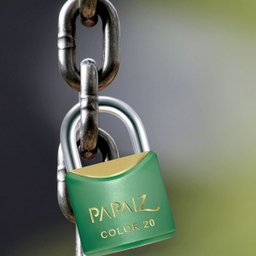 Cadeado Pequeno 20mm Haste Curta Latão Maciço Verde com Chave | Papaiz | Kit 10 Un - 9