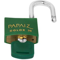 Cadeado Pequeno 20mm Haste Curta Latão Maciço Verde com Chave | Papaiz | Kit 10 Un - 6