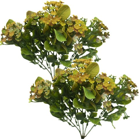 Kit 10 Plantas Kalanchoe Artificial Amarelo Flor Jardim 30cm