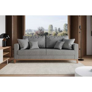 Sofá Living 3 Lugares (180cm) Cor:linho Cinza