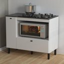 Ver imagem 2 de Balcão Cozinha Cooktop 5 Bocas Branco com 2 Portas e Nicho para Forno ou Forno-microondas Bl3316